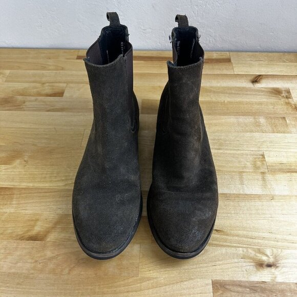 Thursday Boot Co. Duchess Dark Olive Suede Chelsea Ankle Boot Women 9.5 US - Picture 3 of 9